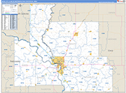 Sioux City Metro Area Wall Map Basic Style